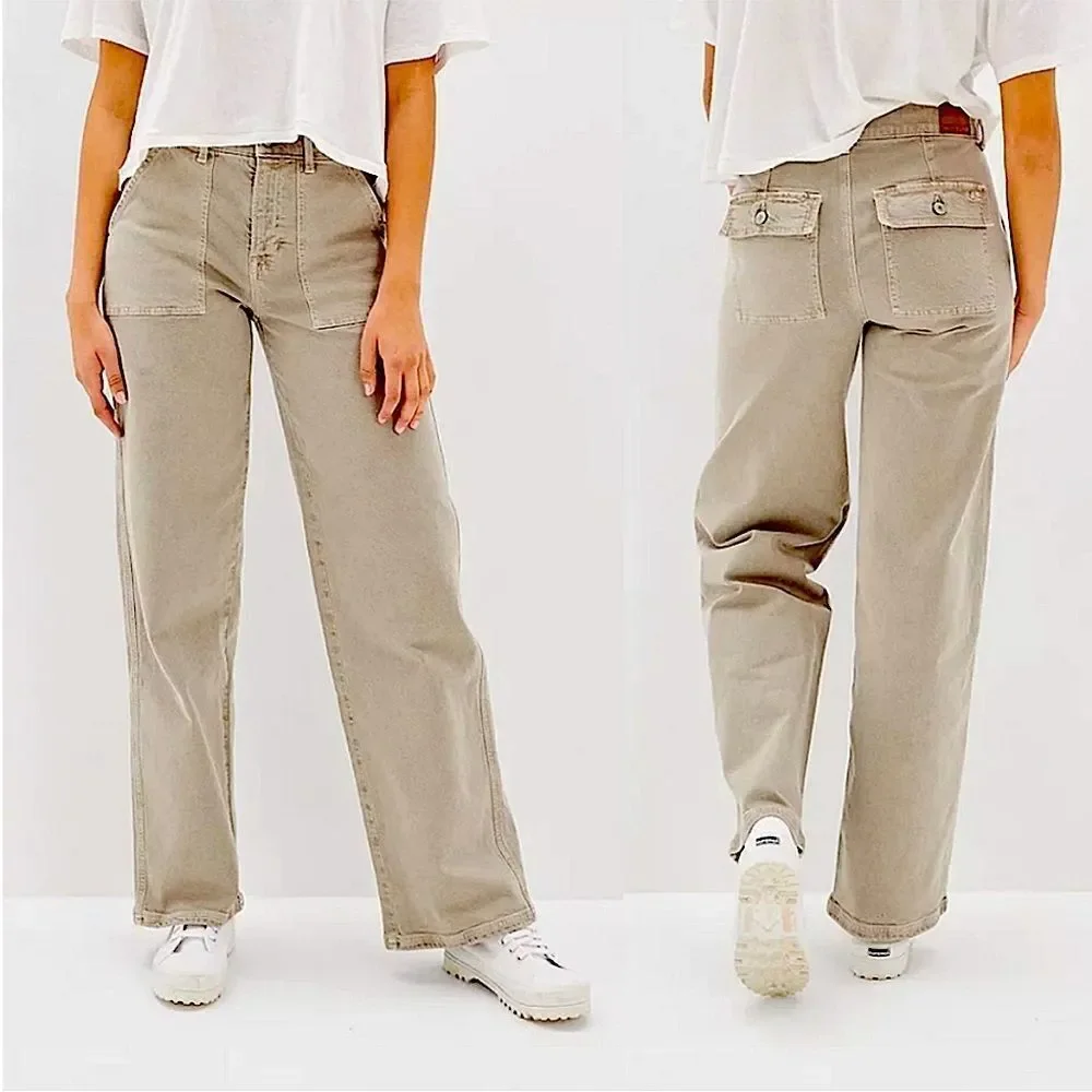 American Eagle 18r Skater Jean Stretch Super High-Waisted super Wide-Leg Pants - Picture 1 of 16